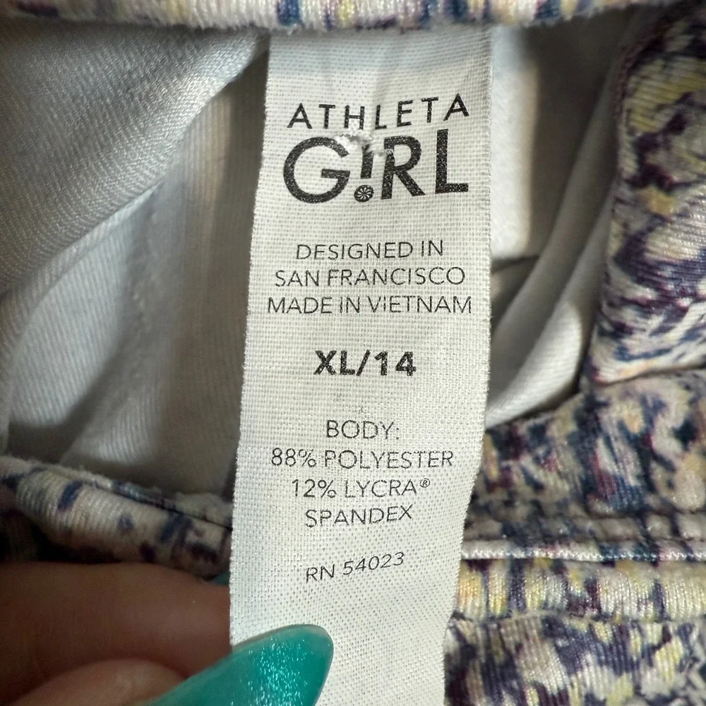 Athleta Girl Active Set Top‎ and Leggings Athletic Wear Purple Extra Large XL